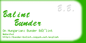 balint bunder business card